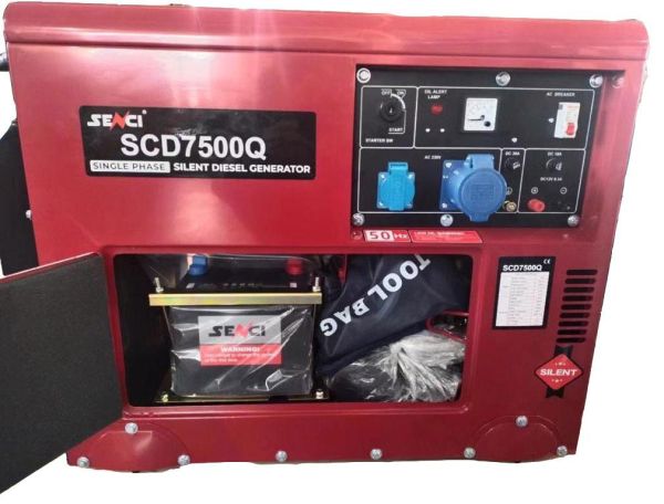 Дизельный генератор SENCI SCD 7500Q max 5.5 кВт в шумозахисному кожуху